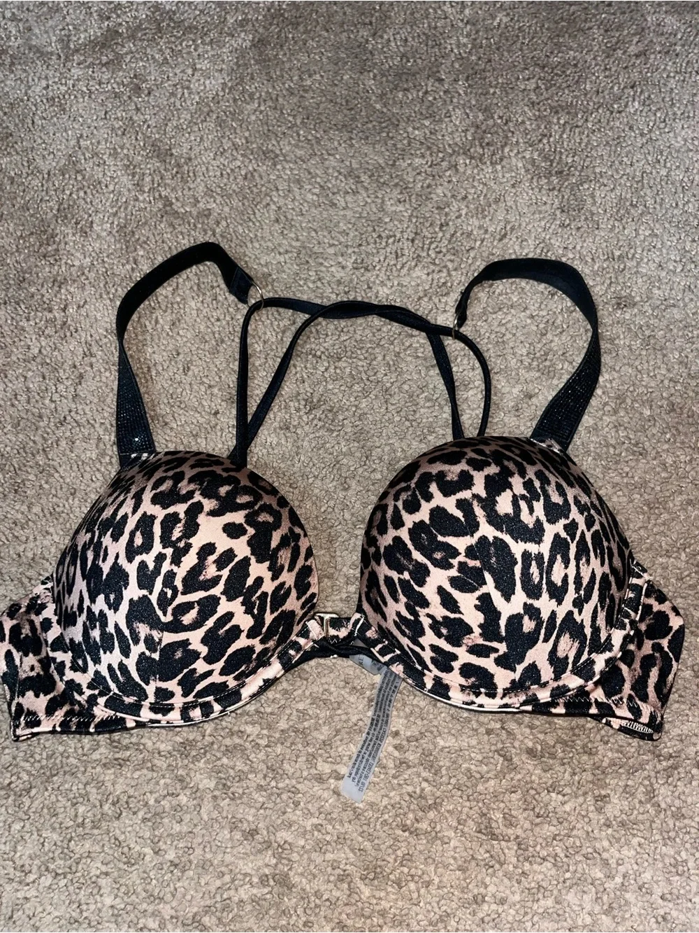 Victoria's Secret Swim Leopard Push-Up Bra Bikini Top